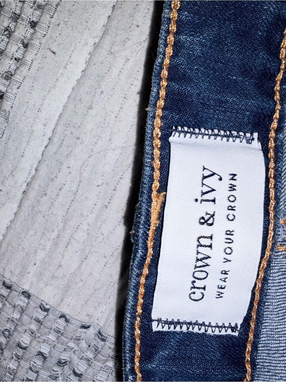 crown & ivy Dark Blue Skinny Jeans with Contrast Stitching